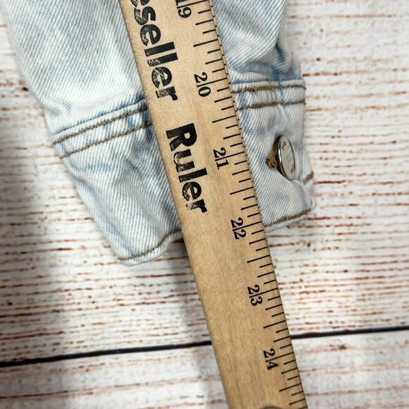 ZARA  Jumpsuit Womens Light Wash Denim XS Boiler Suit Long Sleeve Collared - Picture 7 of 8